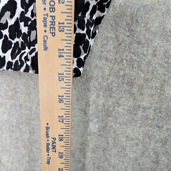 Black & White Leopard Print Womens Crop Top Medium Cotton Blend Zipper Back - Picture 8 of 8